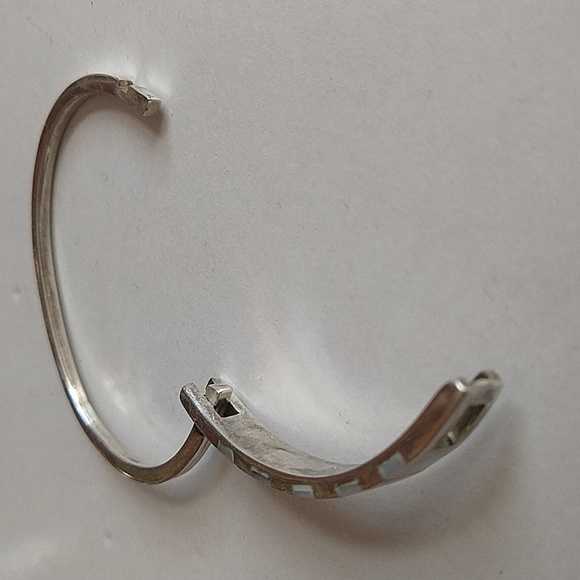 950 silver bracelet silver vintage mop mother of pearl inlay - Picture 8 of 10